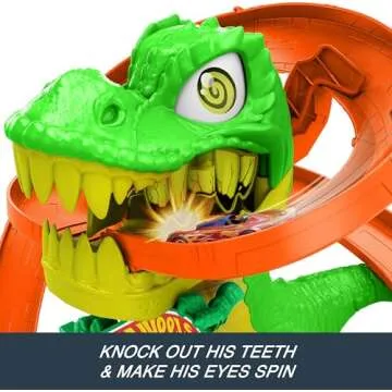 Hot Wheels City T-Rex Blaze Battle Playset - 1:64 Scale Cars