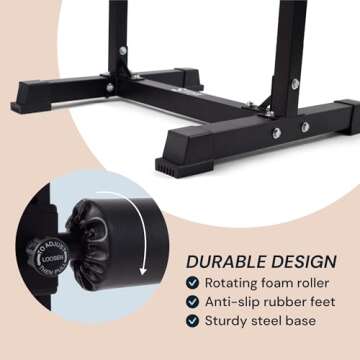 SimplyImagine Adjustable Single Leg Squat Roller for Bulgarian Split Squats, Lunges, and Lower Body Workout