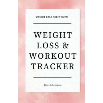 Weight Loss Journal & Workout Tracker For Women Pink Background, Minimalist Cover Guided Fitness Jou...