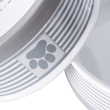 Bone Dry Paw & Patch Ceramic Pet Bowls Set of 2