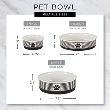 Bone Dry Paw & Patch Ceramic Pet Bowls Set of 2
