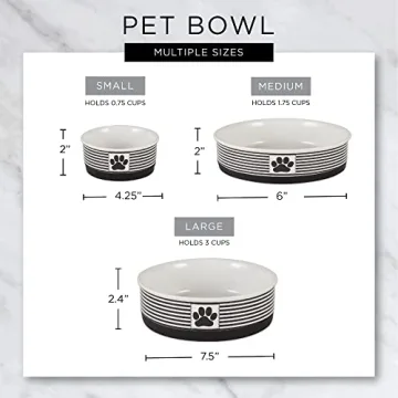 Bone Dry Paw & Patch Ceramic Pet Bowls Set of 2