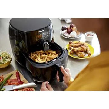 Philips Airfryer, Avance Turbo Star, Digital, Black, HD9641/96