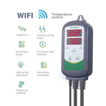 Inkbird WiFi ITC-308 Digital Temperature Controller Thermostat Remote Monitoring Controlling Home Br...