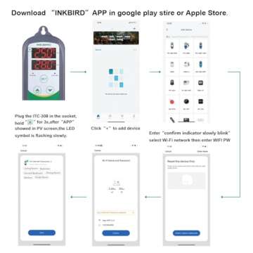 Inkbird WiFi ITC-308 Digital Temperature Controller Thermostat Remote Monitoring Controlling Home Brewing Fermentation Breeding Incubation Greenhouse