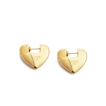 C.Paravano Gold Plated Heart Huggie Earrings for Women | Trendy and Elegant Drop Earrings