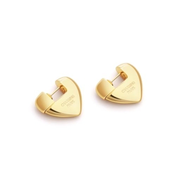 C.Paravano Gold Heart Huggies Earrings for Women | Elegant Jewelry