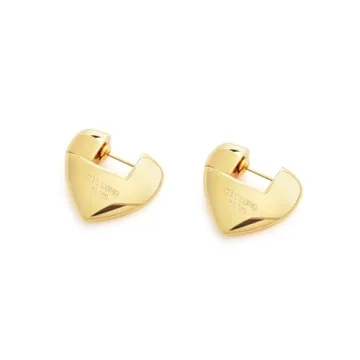 C.Paravano Gold Heart Huggies Earrings for Women | Elegant Jewelry