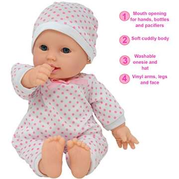11 inch Soft Body Boy Baby Doll in Gift Box - Doll Pacifier Included -Toy Dolls for Boys and Toddlers (Caucasian)