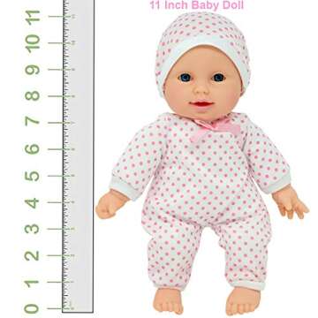 11 inch Soft Body Boy Baby Doll in Gift Box - Doll Pacifier Included -Toy Dolls for Boys and Toddlers (Caucasian)