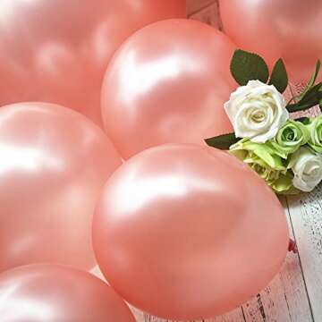 50pcs Rose Gold Round Latex Balloons 12inch For Wedding bridal shower Birthday Baby shower Party Decoration