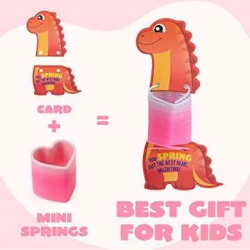 JOYIN 28 Packs Animal Cards with Coil Springs Rainbow Springs, Stress Relief Coil Toys with Cards for Kids Classroom Exchange Prizes Game Prizes, Party Favors