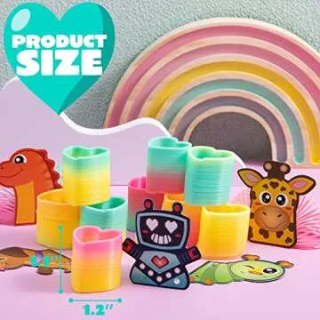 JOYIN 28 Packs Animal Cards with Coil Springs Rainbow Springs, Stress Relief Coil Toys with Cards for Kids Classroom Exchange Prizes Game Prizes, Party Favors