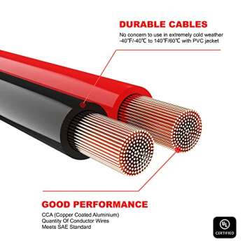 AWELTEC Jumper Cables for car, UL-Listed 8 Gauge 12 Feet Heavy Duty Booster Cables with Carry Bag (8AWG x 12Ft)