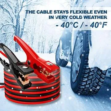 AWELTEC 8 Gauge 12 Feet Jumper Cables for Vehicles