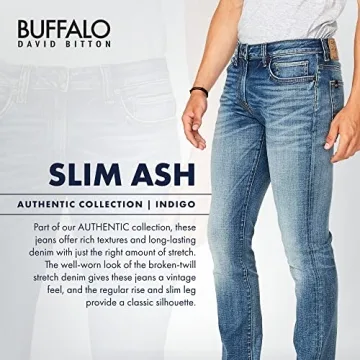 Buffalo David Bitton Slim Ash Jeans for Men - Stylish Comfort