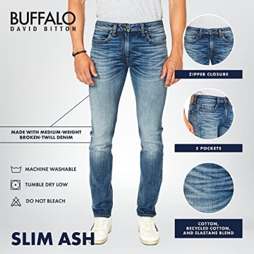 Buffalo David Bitton Slim Ash Jeans for Men - Stylish Comfort