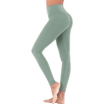 ECHOINE Womens Yoga Legging - Buttery Soft Tummy Control High Waist Workout Pants Sports Tights Legging Dark Green