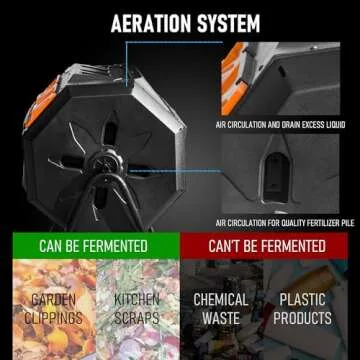 Hourleey 43 Gallon Dual Chamber Tumbling Compost Bin