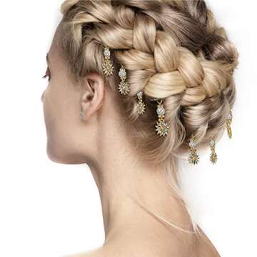 RED by Kiss Dreadlock Jewelry Braid Charms Hair Cuffs for Women Braiding Hair Pendants Decoration Clips 3PCS