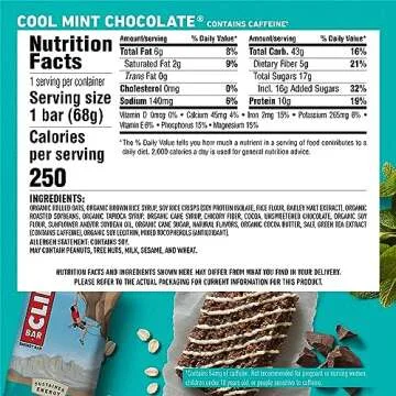 CLIF BAR Cool Mint Chocolate Energy Bars - 12 Pack