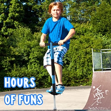 Leitee 2 Pack Pogo Stick for Kids Age 6 and Up, Suitable for 40-80 lbs, Soft Foam Jump Stick, Pogo Stick for Beginners Kids Exercise Body Balance Keep Healthy (Green and Blue)