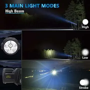 JSKNB 3000000 Lumens Spotlight, 9 Modes Rechargeable Led Spotlight Flashlight with 350° Rotate Head, Super Bright Spot Lights Outdoor Handheld, Waterproof Solar Flashlight for Emergencies, XX-Large