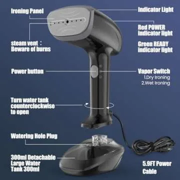 Powerful Handheld Fabric Steamer - 1800W, Efficient & Versatile