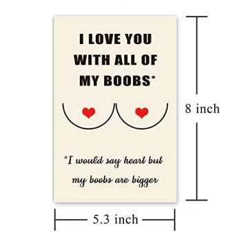 Yerasiw Funny Anniversary Card, Birthday Card, Love You with All of My Bo*bs Card for Boyfriend Husb...