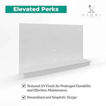 Naomi Home Deborah Floating Entertainment Center for up to 55 inch TVs, TV Wall Panel with LED Strip and Shelf, Floating TV Stand, White