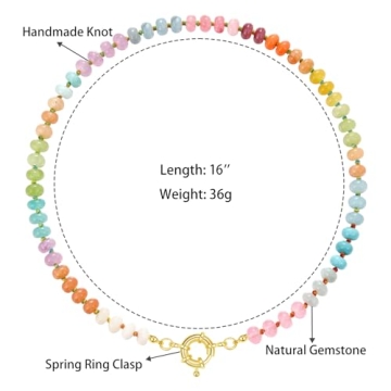 KissYan Colorful Beaded Necklace Handmade Boho Jewelry