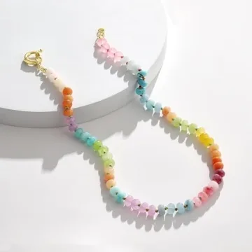 KissYan Colorful Beaded Necklace Handmade Boho Jewelry
