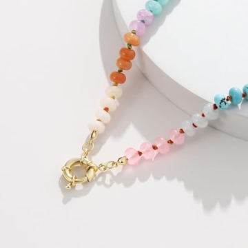 KissYan Colorful Beaded Necklace Handmade Boho Jewelry