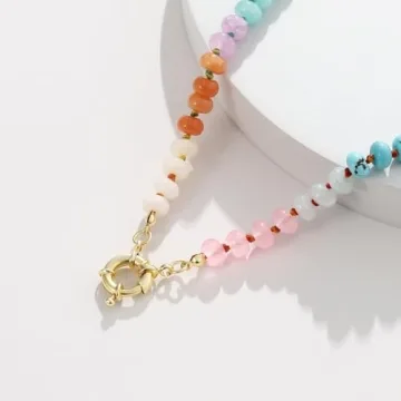 KissYan Colorful Beaded Necklace Handmade Boho Jewelry