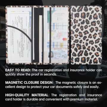 ShaggyDogz Car Registration and Insurance Card Holder with Magnetic Closure, Premium PU Leather License Registration Holder for Driver License, Insurance Card, Paperwork, Men & Women (Snow Leopard 1)