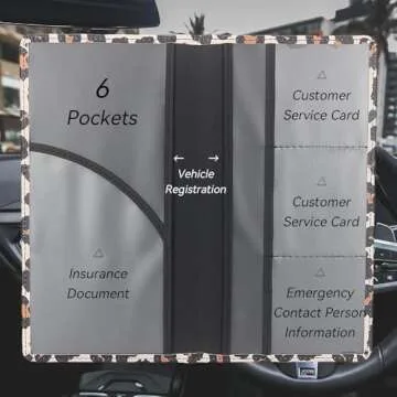 ShaggyDogz Car Registration and Insurance Card Holder with Magnetic Closure, Premium PU Leather License Registration Holder for Driver License, Insurance Card, Paperwork, Men & Women (Snow Leopard 1)