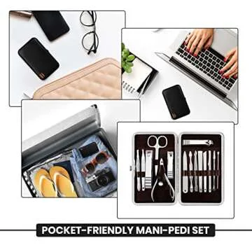 Utopia Care 15-Set Manicure Kit Nail Clippers for Men and Women, Manicure Set with Nail Kit, Pedicure Kit Grooming Kit with Luxurious Travel Case - Silver