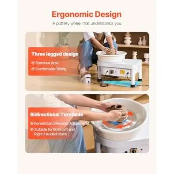 Mophorn Pottery Wheel 25CM Pottery Forming Machine 350W Electric Wheel for Pottery with Foot Pedal and Detachable Basin Easy Cleaning for Ceramics Clay Art Craft DIY