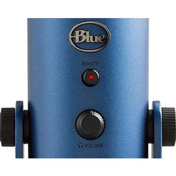 Newest Blue Yeti USB Microphone with 4 Pickup Patterns, 3 Condenser Capsules, Mic Gain Control, Adjustable Stand for Gaming, Streaming, Podcasting on PC/Mac, Midnight Blue with GalliumPi Accessories