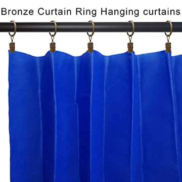 AMZSEVEN 44 Pack Metal Curtain Rings with Clips, Drapery Clips with Rings, Drapes Rings 1 in I D, Fits Diameter 6/8 in Curtain Rod, Vintage Bronze