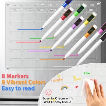 OORAII 16x12'' Magnetic Dry Erase Calendar for Fridge