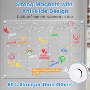 OORAII 16x12'' Magnetic Dry Erase Calendar for Fridge