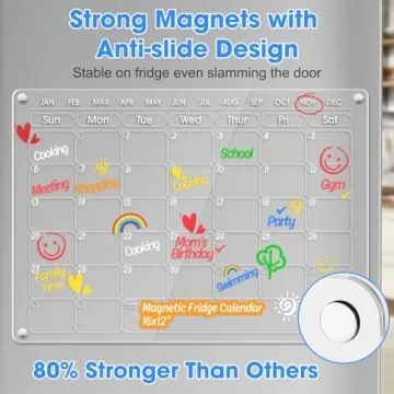 OORAII 16x12'' Magnetic Dry Erase Calendar for Fridge