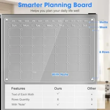 OORAII 16x12'' Magnetic Dry Erase Calendar for Fridge
