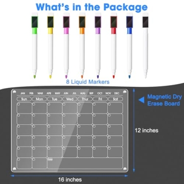 OORAII 16x12'' Magnetic Dry Erase Calendar for Fridge