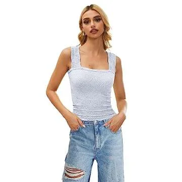 Buy MISSACTIVER Women Square Neck Crop Tank Top Online