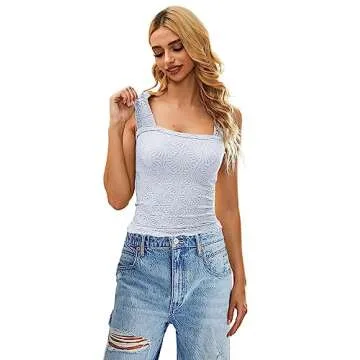 Buy MISSACTIVER Women Square Neck Crop Tank Top Online