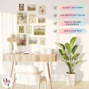 97 Decor Floral Wall Art - Vintage Floral Prints for Wall Decor, Flower Poster for Room Aesthetic Vintage Prints, French Garden Painting Spring Landscape Botanical Art Wildflower Decor (8x10 Unframed)