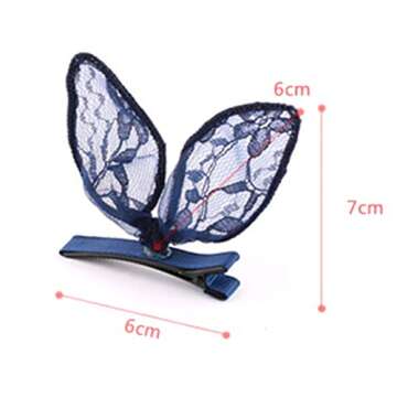 Numblartd 5 Pcs Cute Bunny Ears Lace Bow Hair Clip - Fashion Head Clip Hair Accessories for Women La...