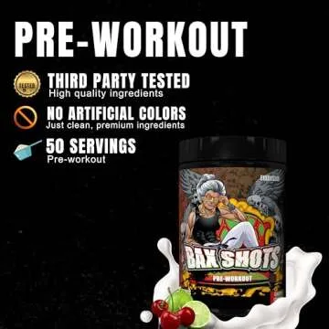 Ekko BAX Shots Pre Workout Powder, Tingle Cherry Limeade Flavor, Energy & Focus Blend with L Citrull...
